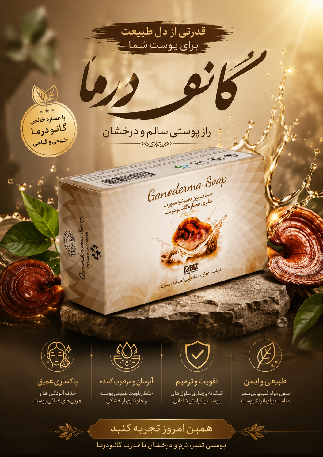 صابون قارچ گانودرما- دست و صورت