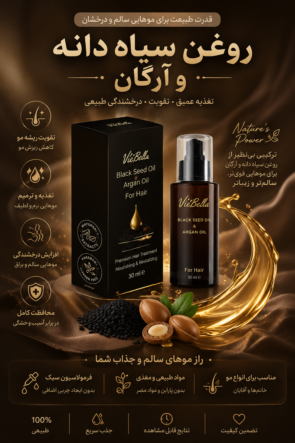 روغن مو سیاه دانه و آرگان - ویتابلا