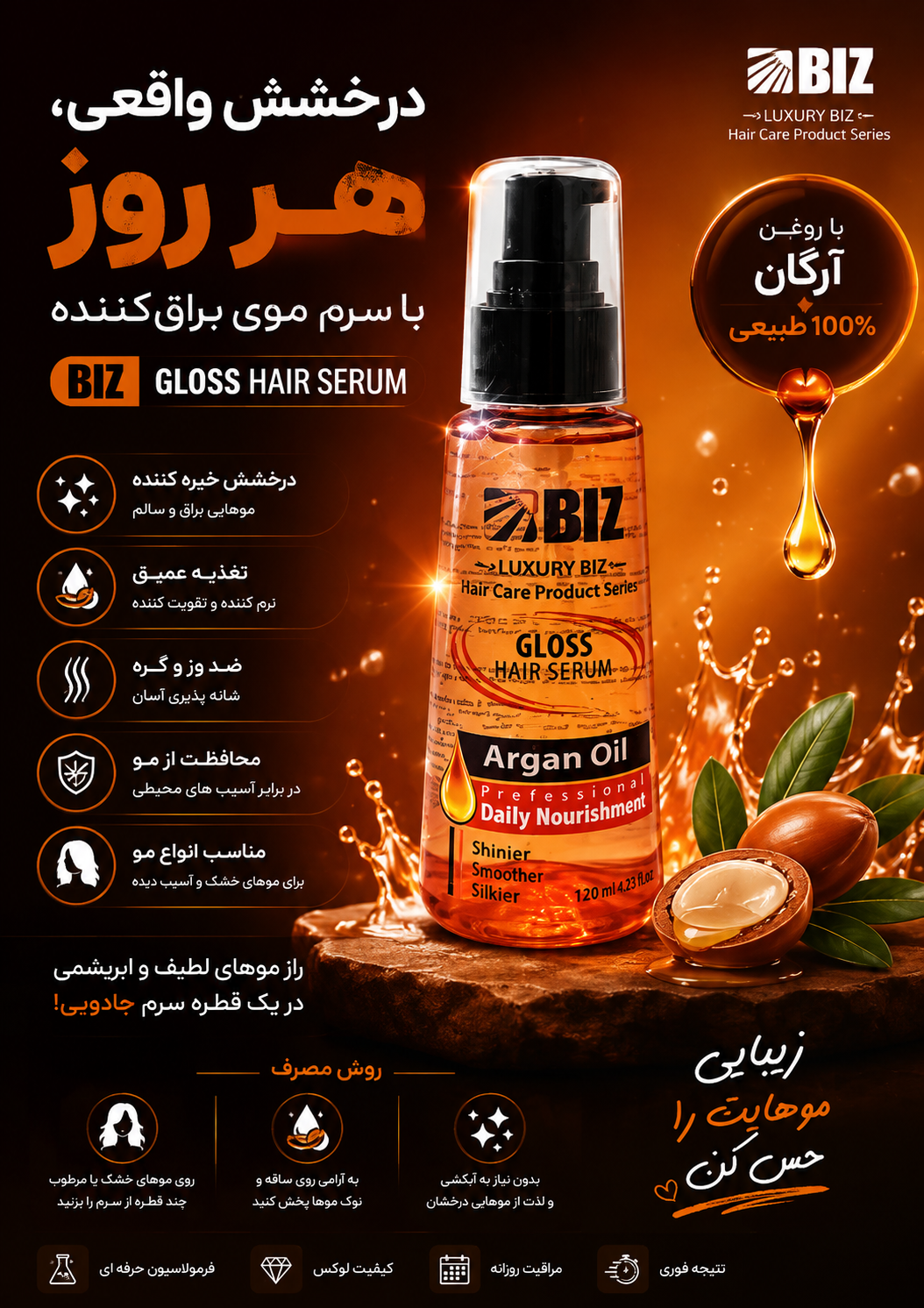 سرم تقویت مو سیلیکونی oil - 100 ml آرگان