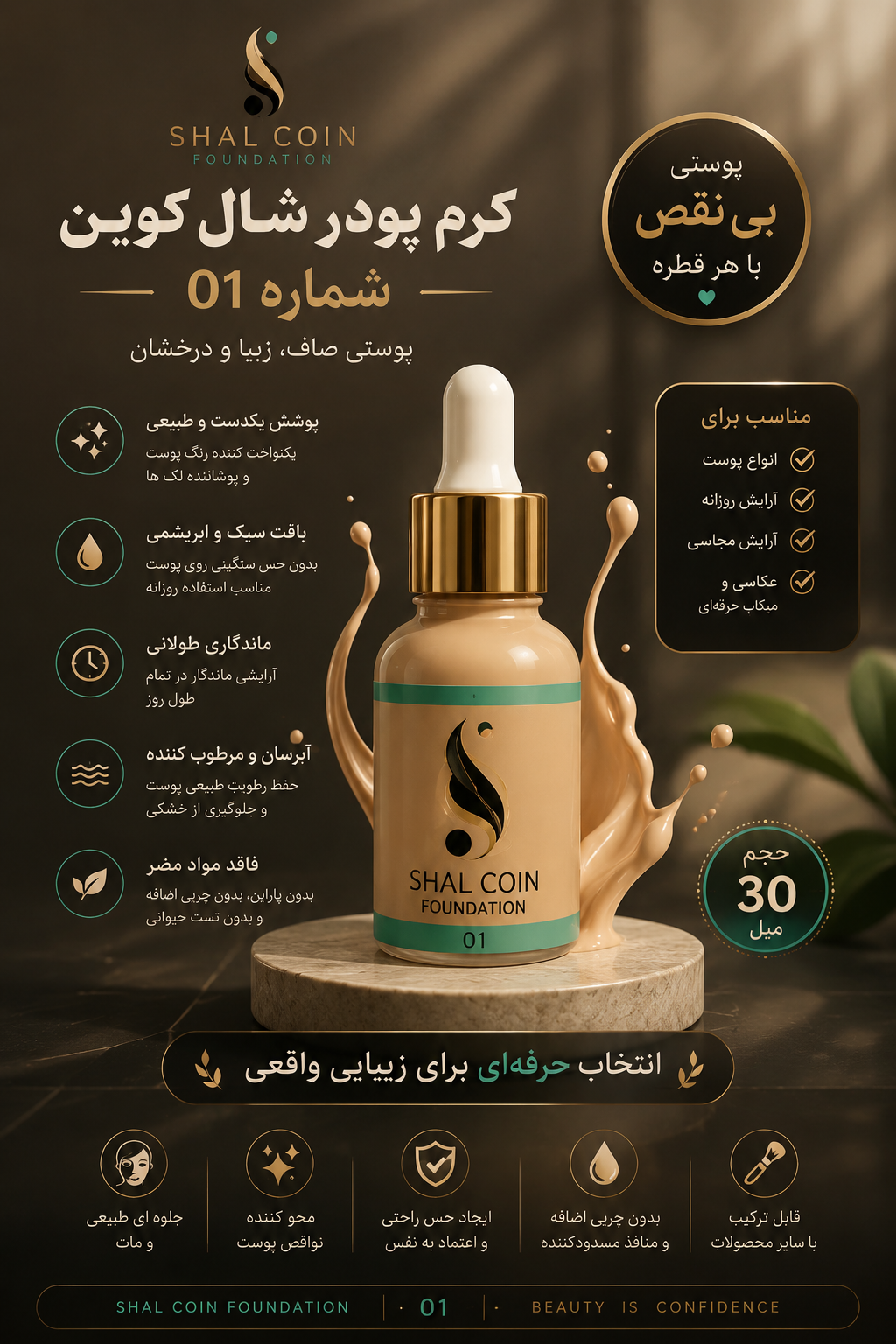 کرم پودر شال کوین شماره ۰۱