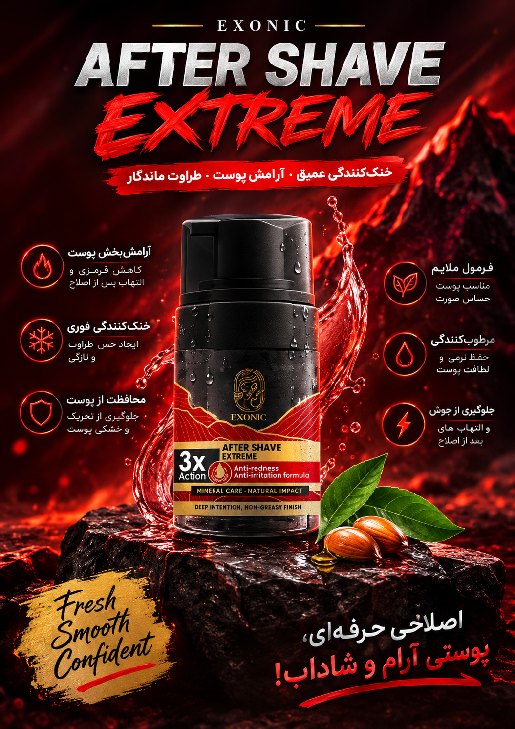 افتر شیو اکسونیک مدل extreme حجم ۱۰۰ میلی لیتر
