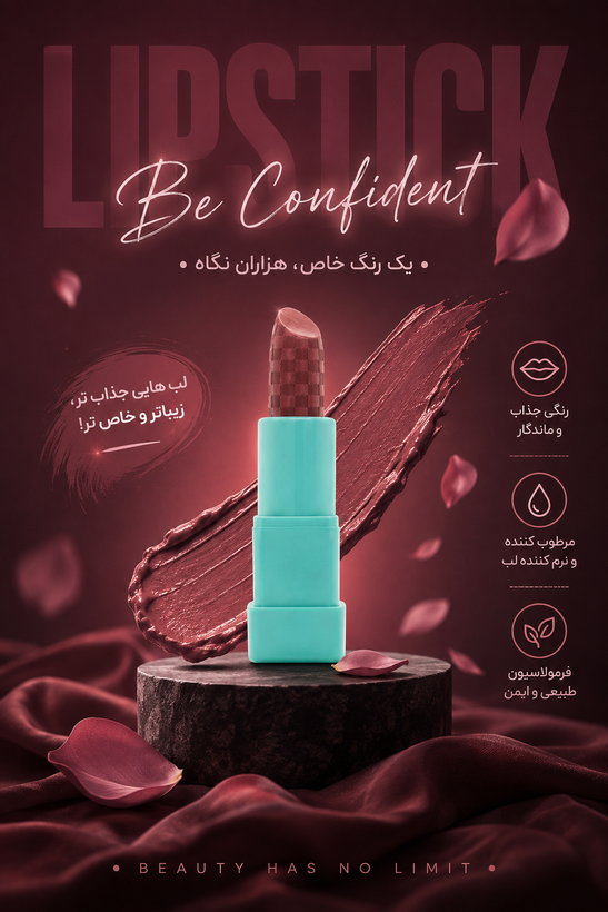 رژ لب جامد شماره ۰۳ - شال کوین پوشانندگی بالا ضد حساسیت ضد آب