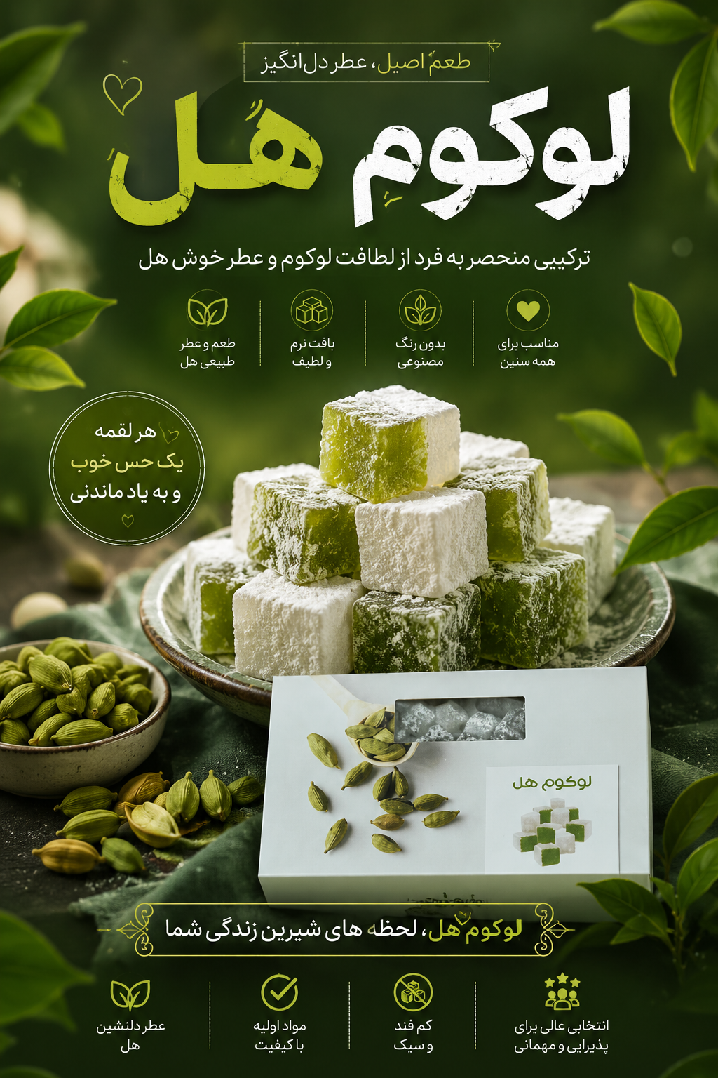 لوکوم هل ۴۰۰ گرمی(مناسب برای مهمانیها وبرای تمام سنین)